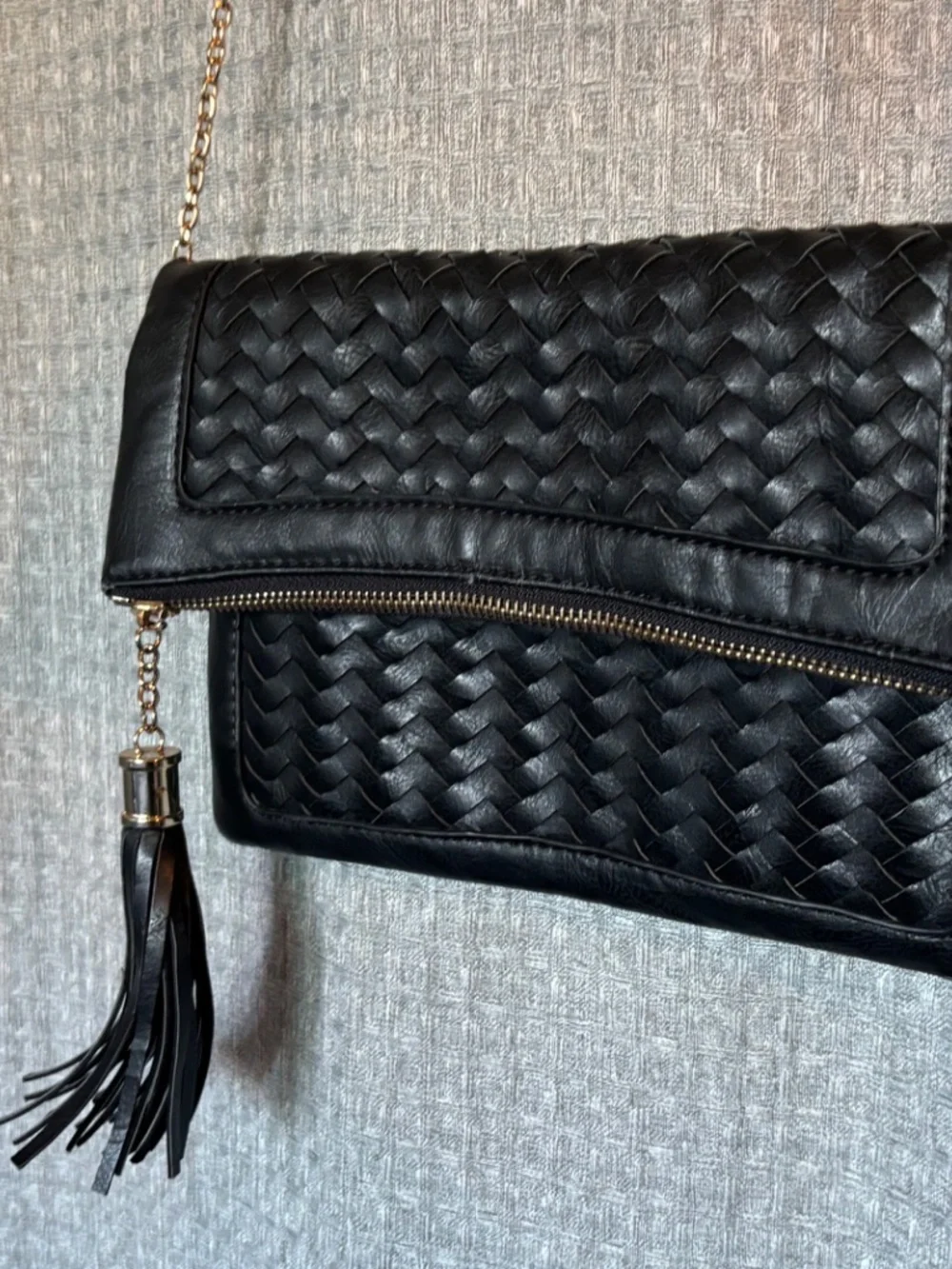 Urban Expressions Vegan Leather Woven Clutch